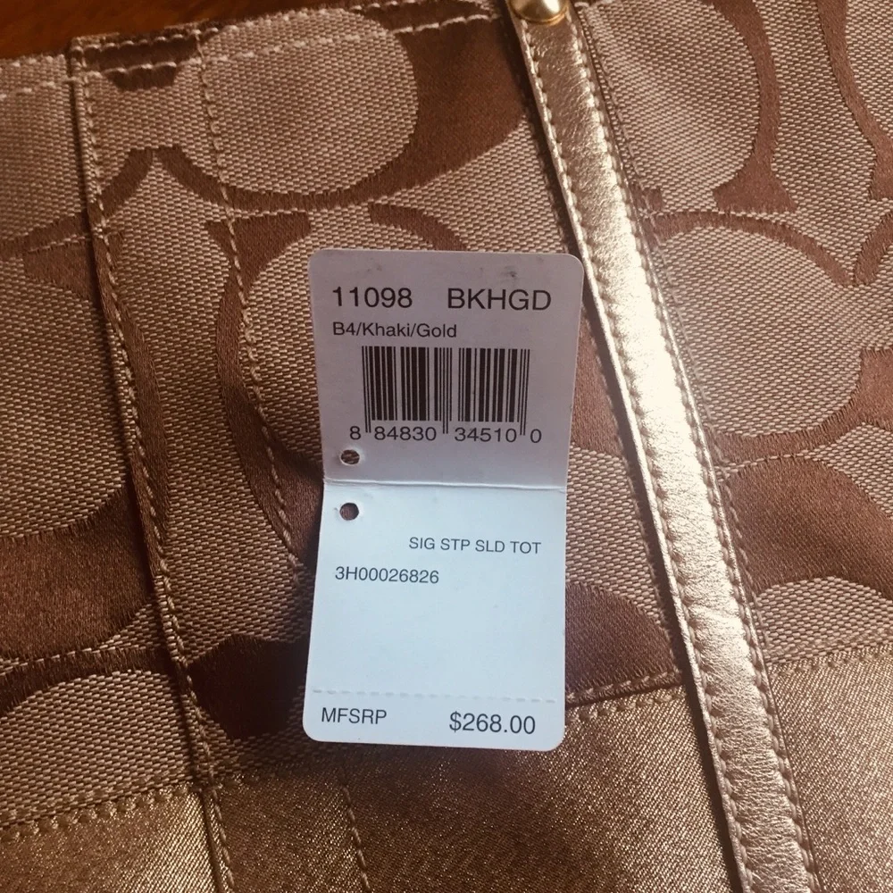 Coach Gold and Tan Tote Bag - Picture 7 of 8